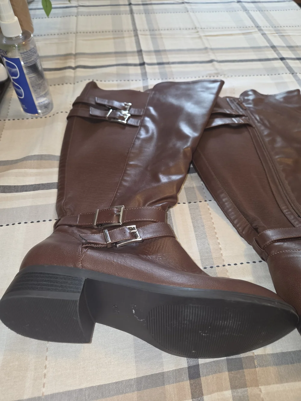 Torrid 9.5W Women's Brown Mid-Calf Buckle Riding Boots NWOB